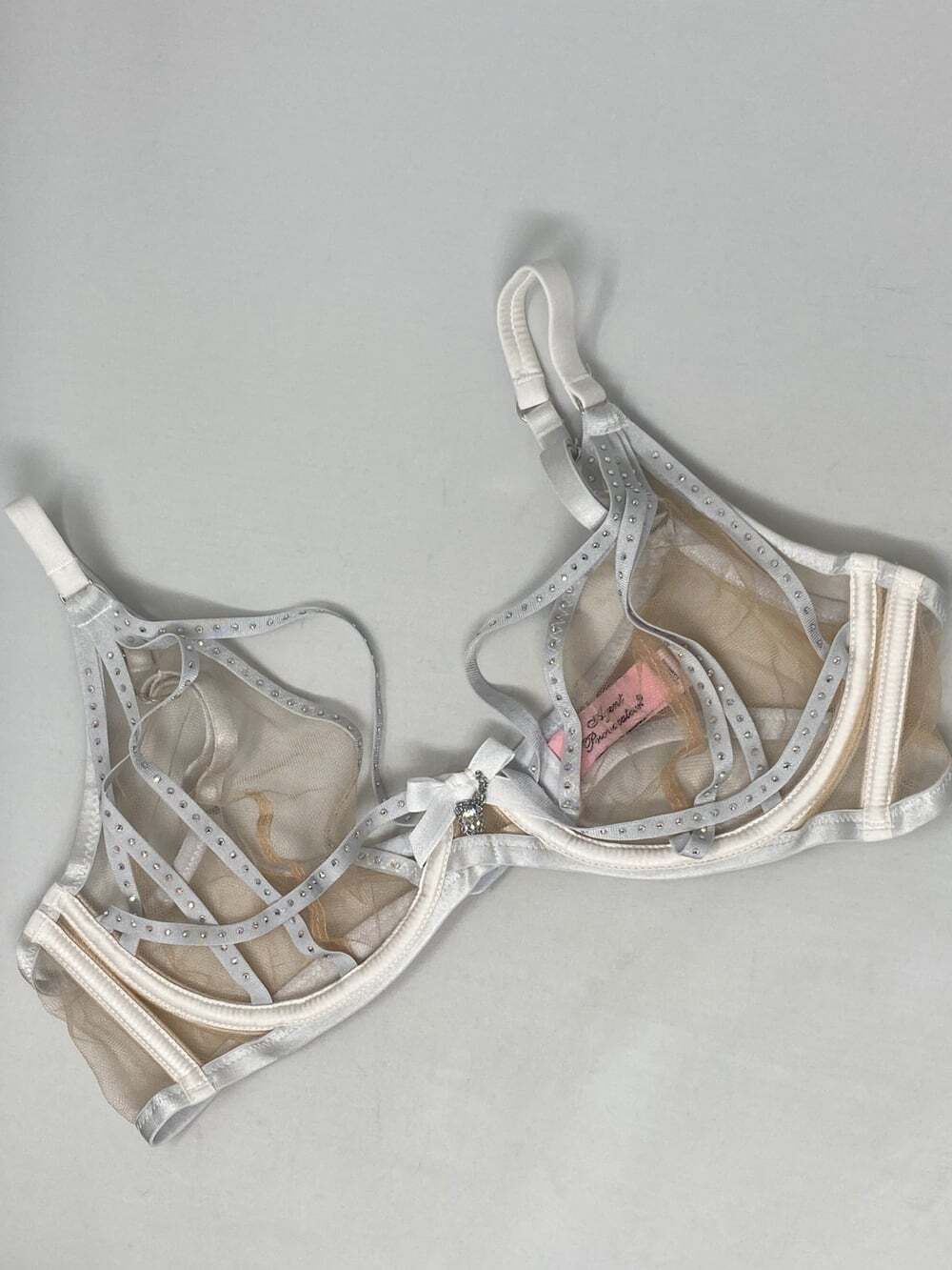 Agent Provocateur Rubi White Silver Bra 34C Sample